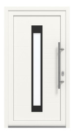 Haustür Kunststoff Premium Plus T050 RAL 9016-RAL 9016 Frontansicht außen