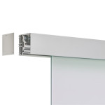 FLEXO Exclusiv Schiebetürsystem Eloxal Silber Abstandshalter doppelt