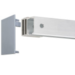 FLEXO Schiebetürsystem Ideal  Eloxal Silber inkl. runder Griffmuschel Abstandhalter doppelt