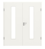 Frontbild von Weiß RAL 9016 LA 24 Basic Durat Doppelflügeltür inkl. Zarge - Huga