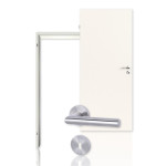 Bild von Innentür-Set CPL Uni Weiß Optima Tür mit Zarge und Drücker