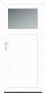 Bild 1 von HÖNING Kunststoff Nebeneingangstür N03 Kunststoff Nebeneingangstür mit Glasausschnitt