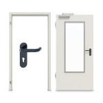 Komplettset-Ansicht von Innentür-Set Stahl mit Feuerschutzfunktion H16-1 OD mit LA-B3 inkl. Eck- und Ergänzungszarge Vario B53 - Hörmann