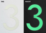 nachtleuchtende Hausnummer 3 Ansicht Tag und Nacht - Südmetall