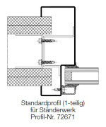 Technische Zeichnung von Durchblickfenster Isolierglas HW-D-ISO mit einteiliger Umfassungszarge - Hörmann