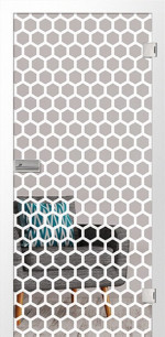 Bild von Honeycomb Mattprint Glastür mit Motiv klar - Erkelenz
