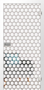 Bild von Honeycomb Mattprint Glastür mit Motiv matt - Erkelenz