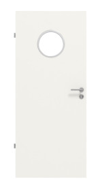Frontbild von Weiß RAL 9016 LA Bullauge Basic Durat Innentür - Huga