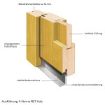 NET 1068-2 Holz Doppelflügel Nebeneingangstür mit Glasausschnitt - Interio Querschnitt