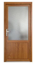 Bild 3 von JM NETK 03 mit Glasausschnitt Kunststoff Nebeneingangstür - Meeth in Golden Oak