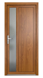 Bild 3 von JM NETK 04 mit Glasausschnitt Kunststoff Nebeneingangstür - Meeth in Golden Oak