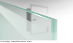 Beispiel Glasart ESG-SoftWeiß klar mit mattiertem Streifen für Selina Motiv matt 2-flg. Glaspendeltür mit Oberlicht DORMA Tensor Variante 2 - Erkelenz