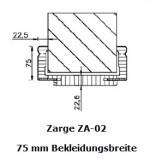 Technische Zeichnung von Profilzarge für Wohnungseingangstüren Weißlack RAL 9010 Premium ZA-02