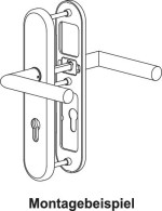 Technische Zeichnung von Montagebeispiel Drückerund Drücker