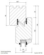 NET 68 Schnitt bandseitig (mit Keilfalz)