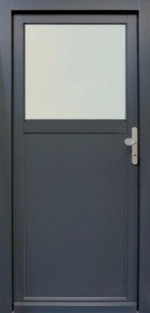 NT A 1 Holz Nebeneingangstür in Meranti/7016 mit Glasausschnitt - Kneer
