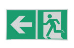 Hinweisschild Rettungsweg Pfeil links Selbstklebefolie langnachleuchtend Variante A - Interio