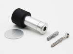 Zubehör von Wandtürstopper mit Pufferkappe Aluminium naturfarbig 90 mm verdeckt verschraubt - Interio