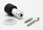 Zubehör von Wandtürstopper mit Pufferkappe Aluminium naturfarbig 60 mm verdeckt verschraubt - Interio