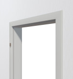 Detailbild Zarge für Schallschutztüren mit Exklusiv-Kante Uni grau Perlstruktur RAL 7035