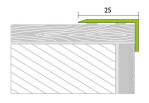 Zeichnung von PROSTEP Winkelprofil Aluminium 25x10mm Dekor Eiche natur selbstk. 100cm - Proline