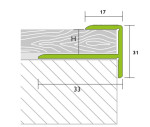 Zeichnung von PROSTEP Treppenkante (Trittstufe) Aluminium 13-15mm eloxiert Silber 270cm - Proline