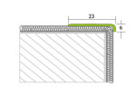 Zeichnung von PROSTEP Winkelprofil Aluminium 23x6mm eloxiert Champagne gebohrt 100cm - Proline