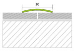 Zeichnung von PROTRANS Übergangsprofil Messing 30mm massiv selbstklebend 270cm - Proline