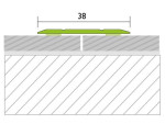 Zeichnung von PROTRANS Übergangsprofil Aluminium 38mm Dekorfolie Ahorn selbstklebend 270cm - Proline