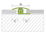 Zeichnung von PROVARIOclip Uni Übergangsprofil Aluminium 7-18mm Dekorfolie Ahorn 270cm - Proline