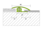 Zeichnung von PROVARIOclip Uni Anpassungsprofil Edelstahl V2A 2-18mm gebürstet 100cm - Proline