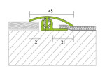 Zeichnung von PROVARIOclip Uni Anpassungsprofil Aluminium 2-18mm eloxiert Edelstahl gebürstet 270cm - Proline