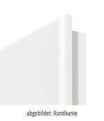Detailansicht der runden Kante von Wohnungseingangstür-Set Weiß RAL 9016 CPL mit Zarge und Beschlag - Interio