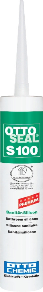 Bild von Kartusche mit Aufsatz von OTTOSEAL Silicon S100 C69 Fugenweiß 300ml - Otto Chemie