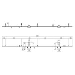 Skizze von Schiebetürsystem Basic Top Schwarz für Holztüren - Intersteel