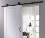Milieu von Schiebetürsystem Basic Top Schwarz für Holztüren - Intersteel