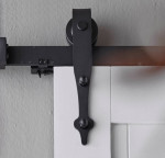 Close up von Schiebetürsystem Classic Schwarz für Holztüren - Intersteel
