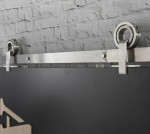 Detail von Schiebetürsystem Modern Top Edelstahl gebürstet für Holztüren - Intersteel