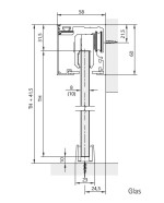 Zeichnung von Sigma 2.0 - 120 Schiebetürsystem für Glastüren - Erkelenz
