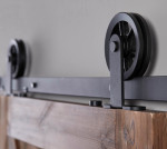 Detail von Schiebetürsystem Wheel Top Schwarz für Holztüren - Intersteel