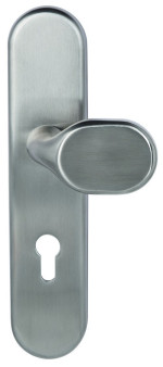 Detailansicht des Beschlags von GARANT Wohnungseingangstür-Set Weißlack RAL 9016 mit Zarge und Beschlag