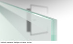 SoftWeiß-mattiertes Weißglas mit klarem Streifen beispielhaft für Grano Mattierung Glastür mit Motiv klar - Erkelenz