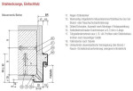 technische Zeichnung von Brandschutz Stahleckzarge T30 - Schörghuber