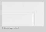 Detailansicht der Fräsung von Doppelflügeltür Stil Premium Weißlack 41 mit Zarge