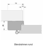 Technische Zeichnung von Blendrahmen Lärche lasiert CPL mit runder Kante - Huga