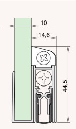 Technische Zeichnung für 10 mm vonGlastürdichtung Schall-Ex silberfarben eloxiert - Interio
