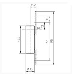 Technische Zeichnung von Aufschraubband V 8000 WF ASR vernickelt - Interio