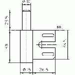 Technische Zeichnung Rahmenteil für Stahlzargen V 8100 WF vernickelt