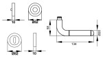Lignano Steel ER35 matt poliert Rundrosette technische Zeichnung - Karcher Design