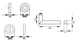technische Zeichnung Porto ER43 matt poliert Rundrosette - Karcher Design